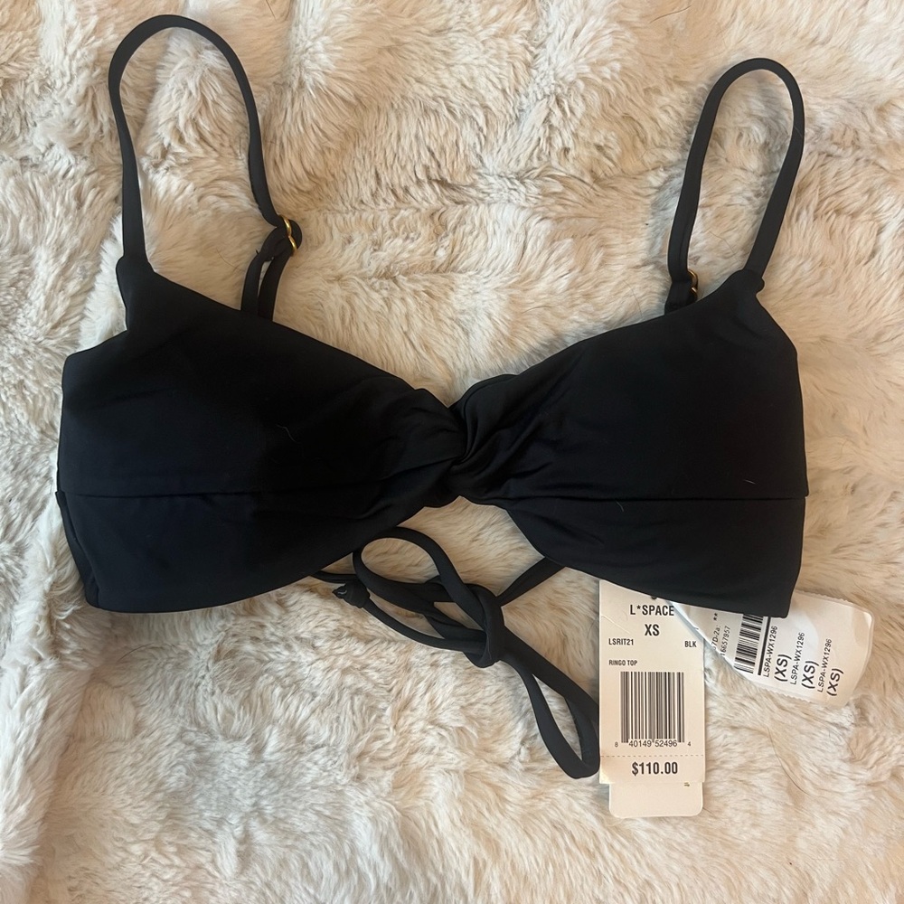L*Space Ringo Bikini Top Black Size XS